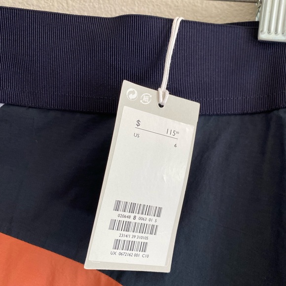 COS color block A-line skirt in orange/navy/light blue size 6 NWT MSRP$115 - Picture 6 of 6